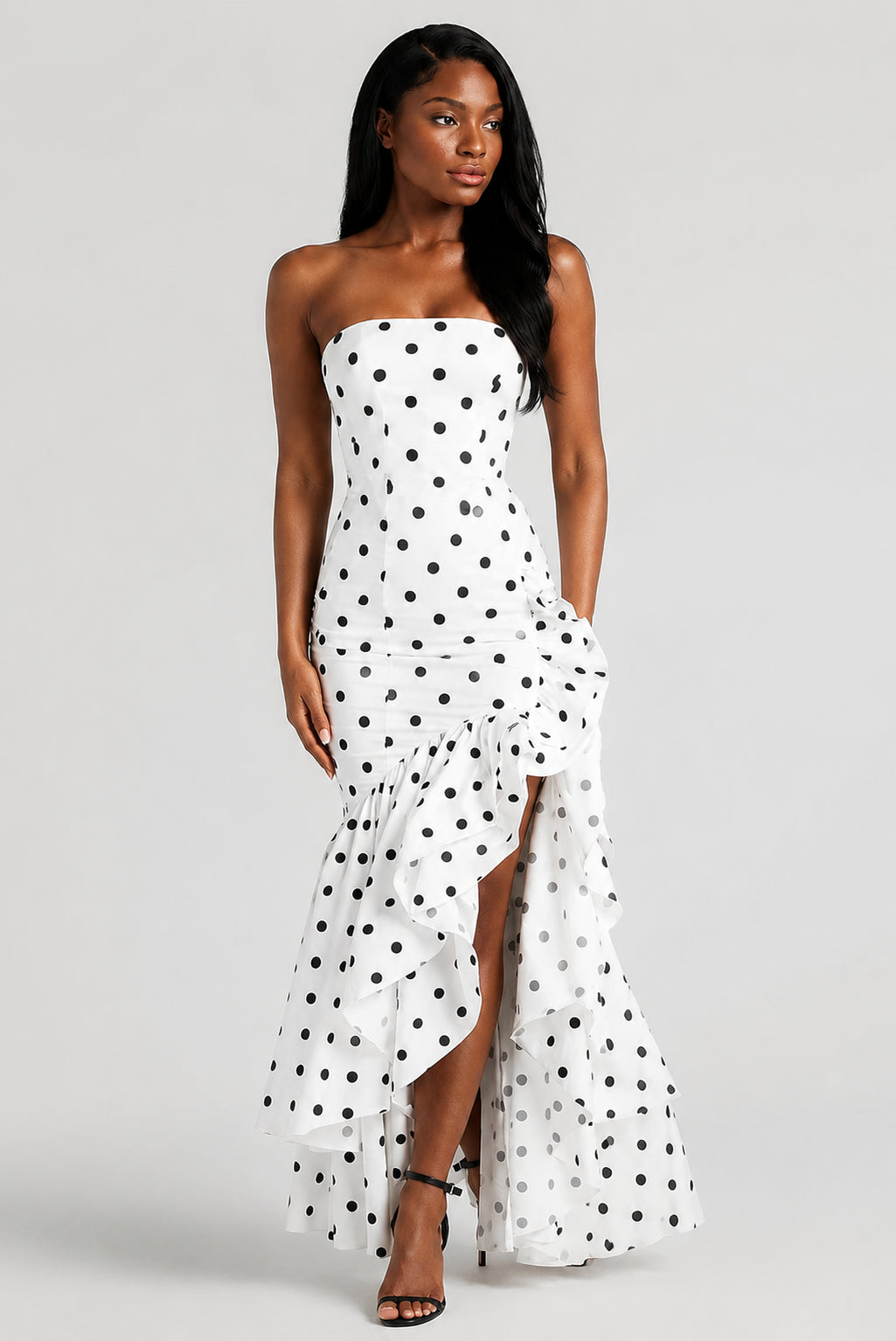 Calla Strapless Cotton Maxi Dress Black
