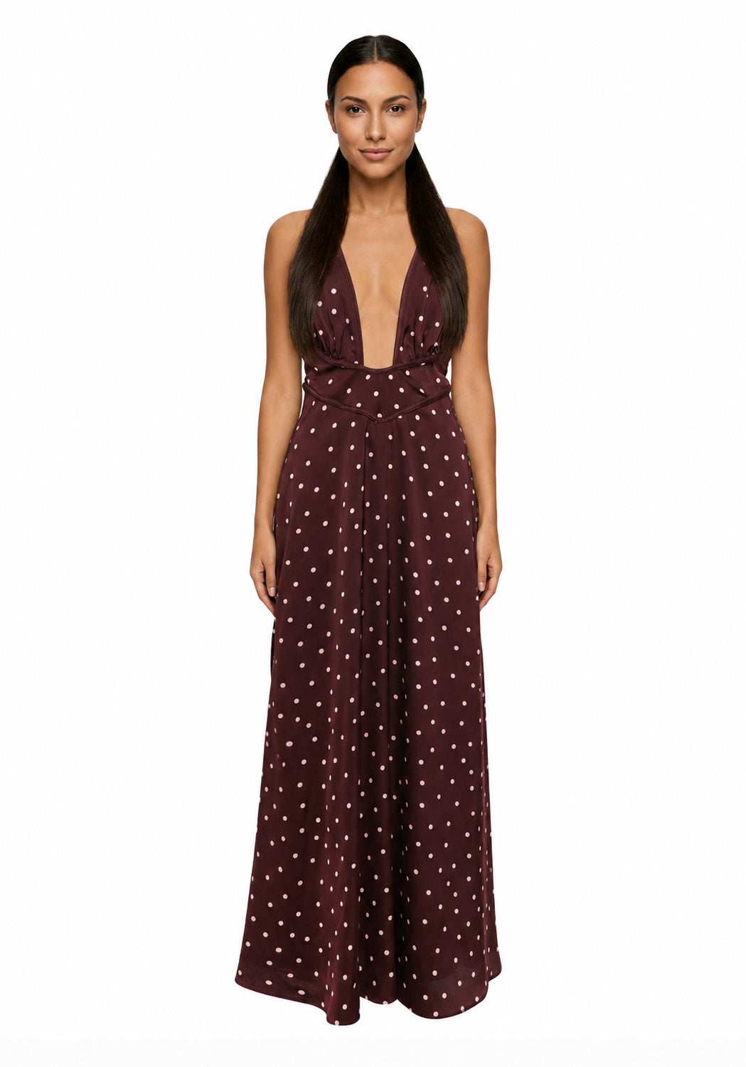 Cici Maxi Dress Pink Polkadot