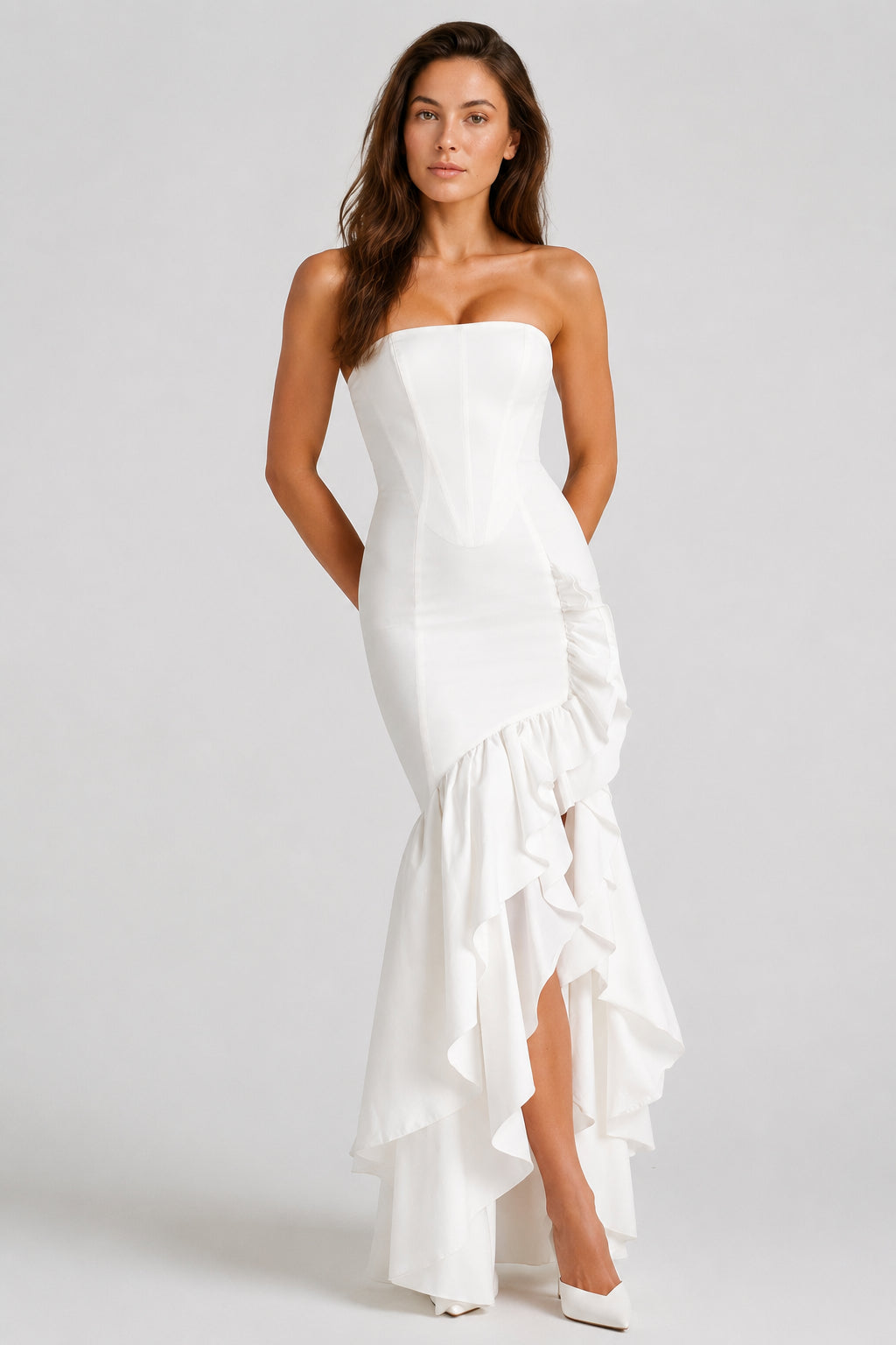 Calla Strapless Corset Maxi Dress Ivory