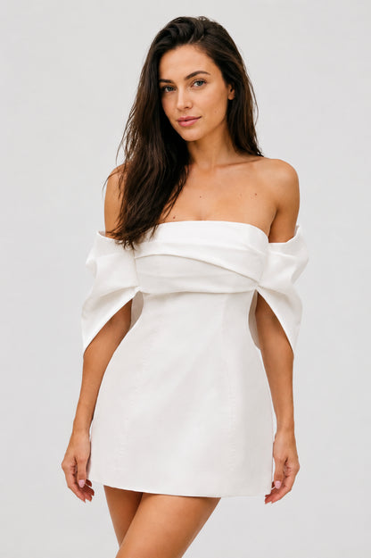 Stella Off-Shoulder Mini Dress Ivory