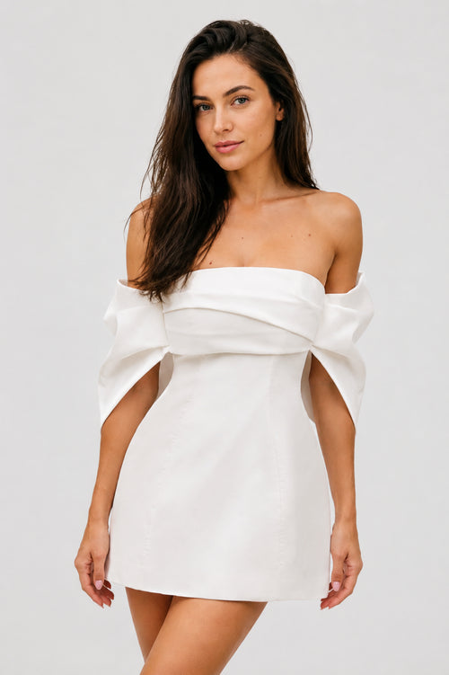 Stella Off-Shoulder Mini Dress Ivory
