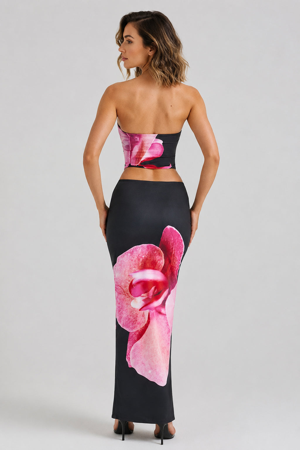 Mykonos 2-Piece Set Black Floral Print