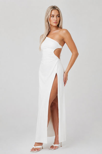 Moonrise Backless Flowy Maxi Dress White