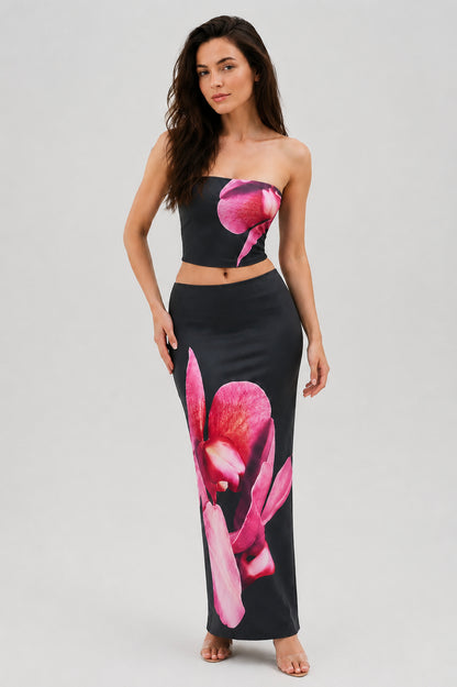 Mykonos 2-Piece Set Black Floral Print