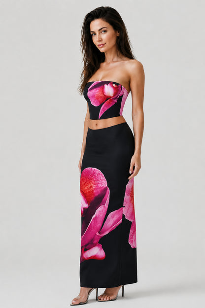Mykonos 2-Piece Set Black Floral Print