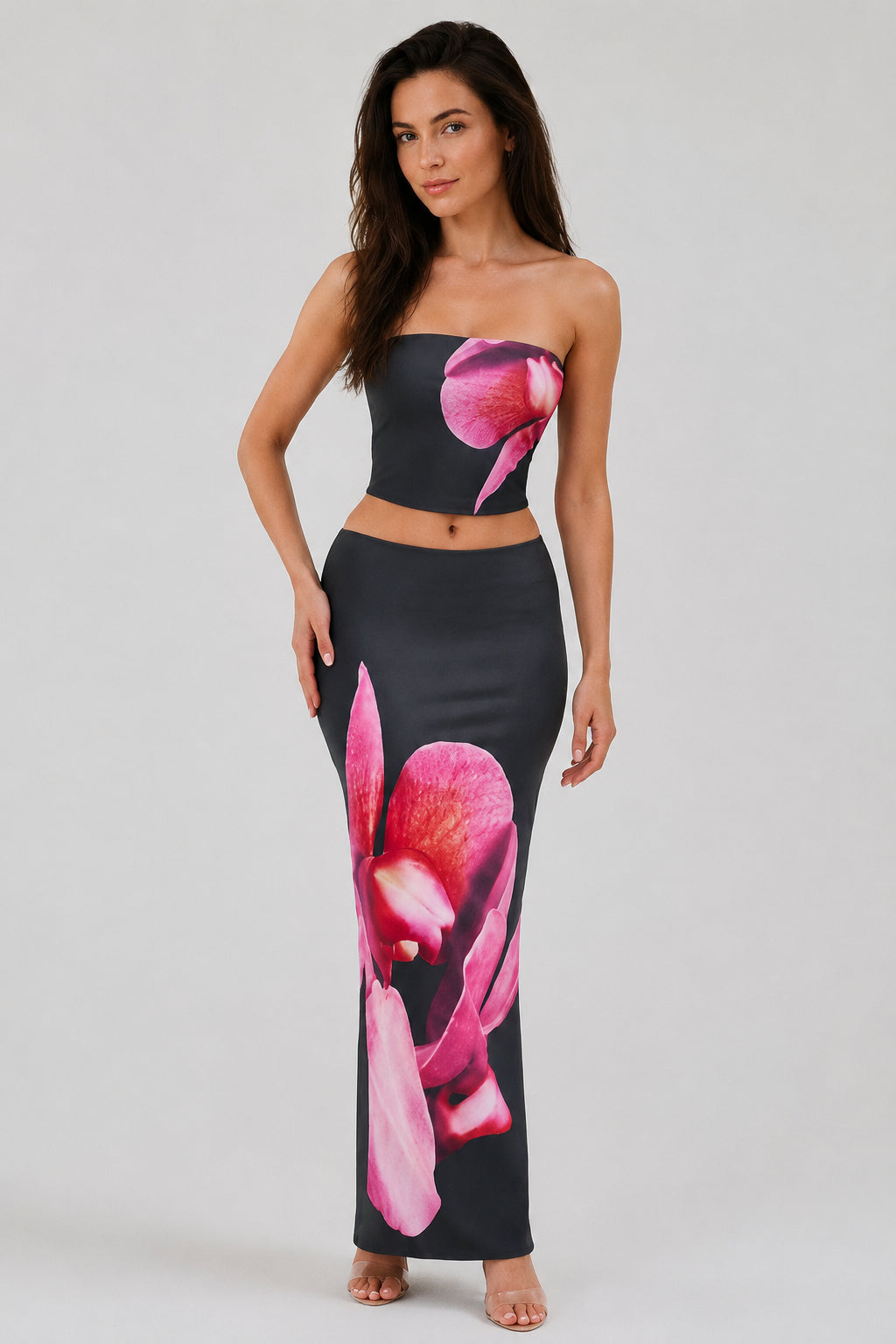 Mykonos 2-Piece Set Black Floral Print