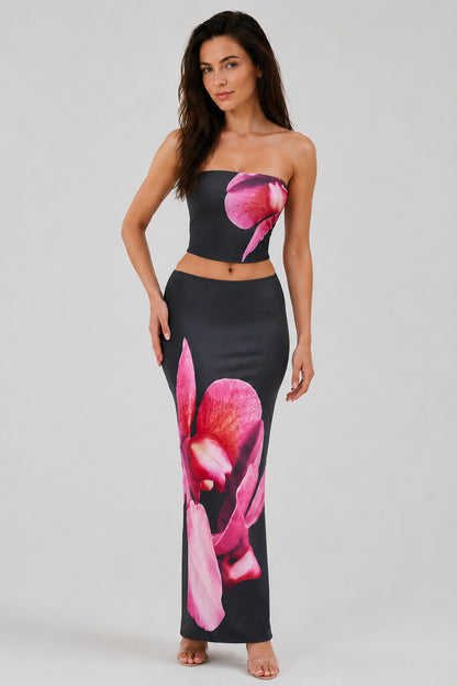 Mykonos 2-Piece Set Black Floral Print