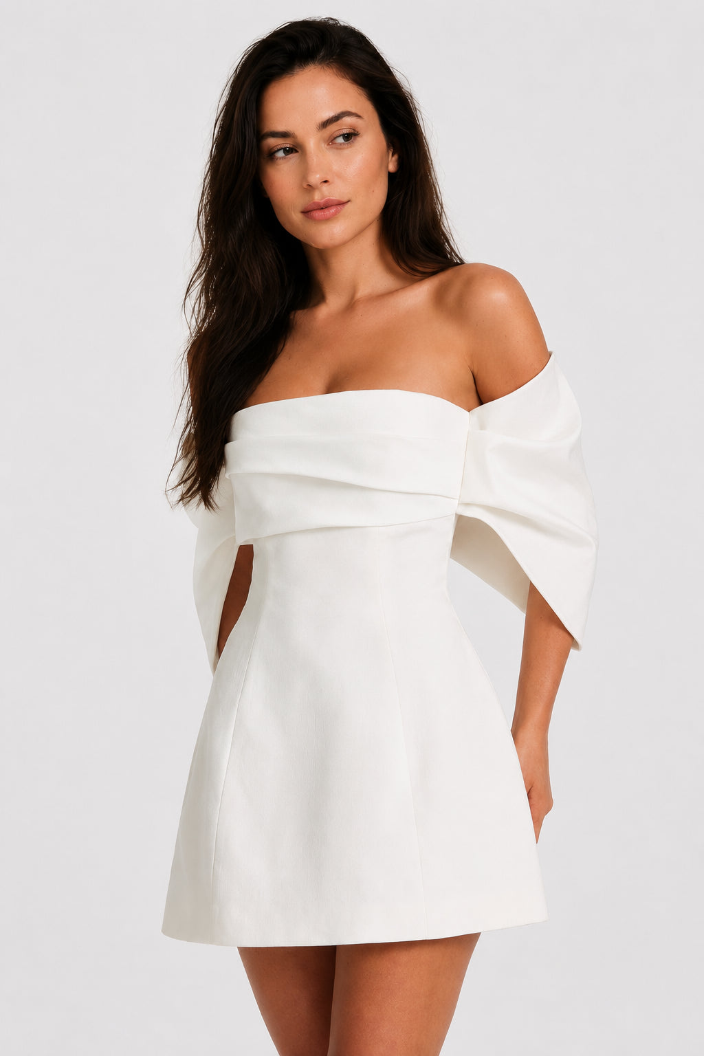 Stella Off-Shoulder Mini Dress Ivory
