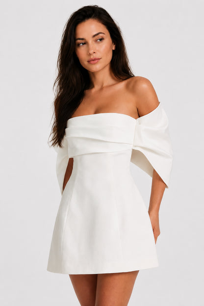 Stella Off-Shoulder Mini Dress Ivory