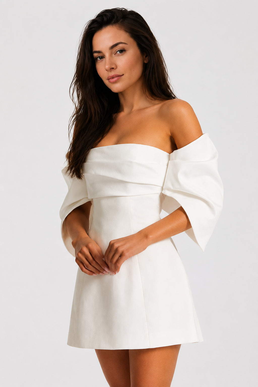 Stella Off-Shoulder Mini Dress Ivory