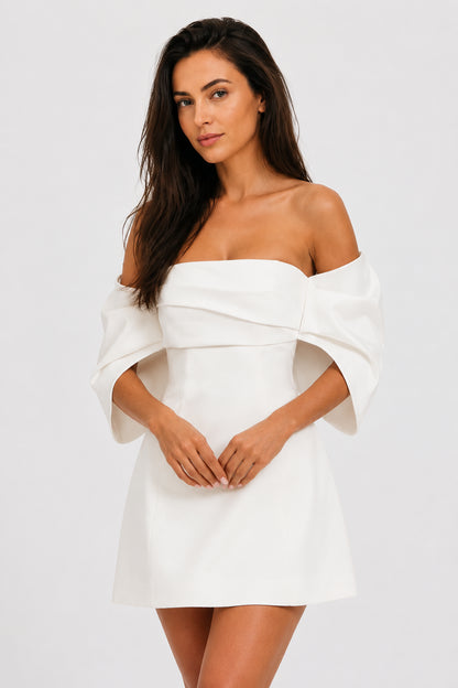Stella Off-Shoulder Mini Dress Ivory