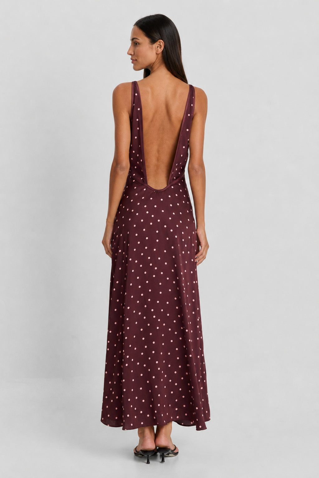 Cici Maxi Dress Pink Polkadot