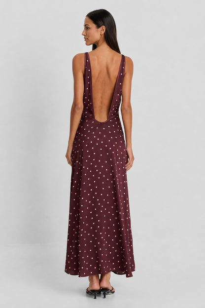 Cici Maxi Dress Pink Polkadot