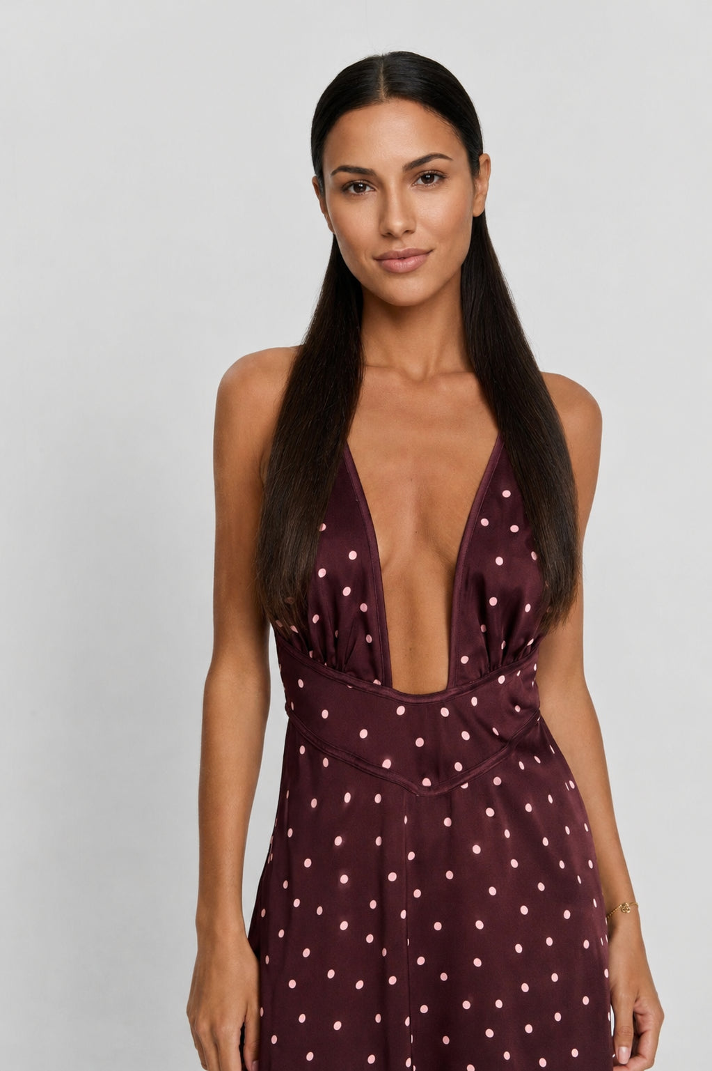 Cici Maxi Dress Pink Polkadot