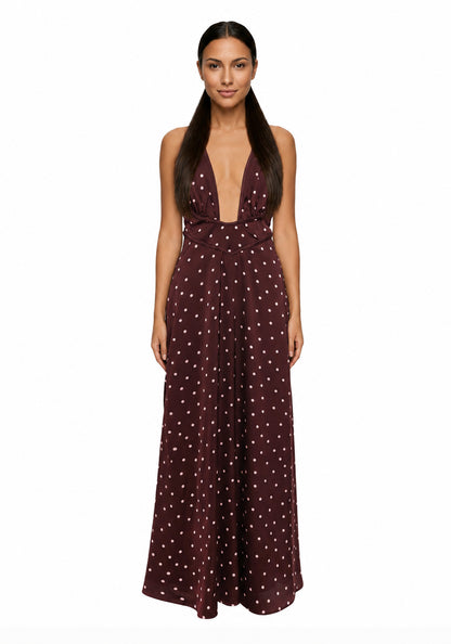 Cici Maxi Dress Pink Polkadot