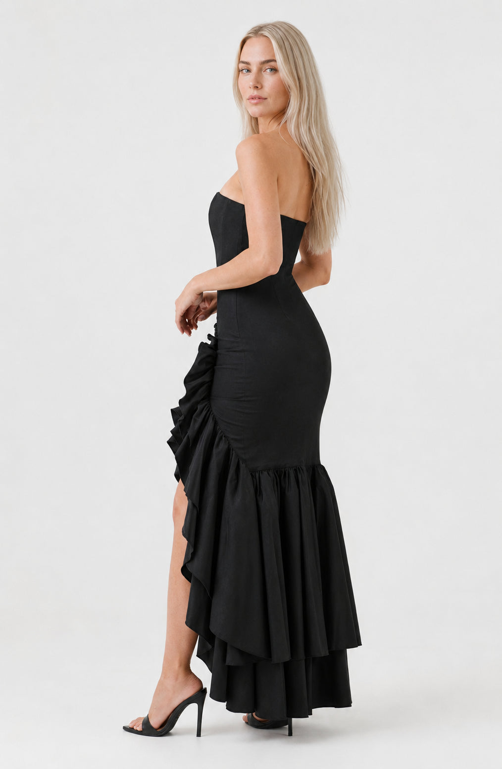 Calla Strapless Cotton Maxi Dress Black