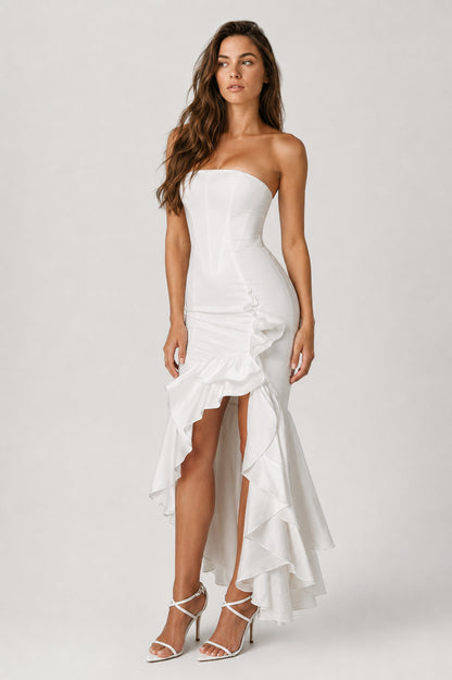Calla Strapless Corset Maxi Dress Ivory