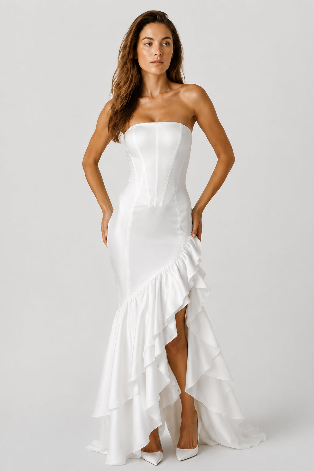 Calla Strapless Corset Maxi Dress Ivory