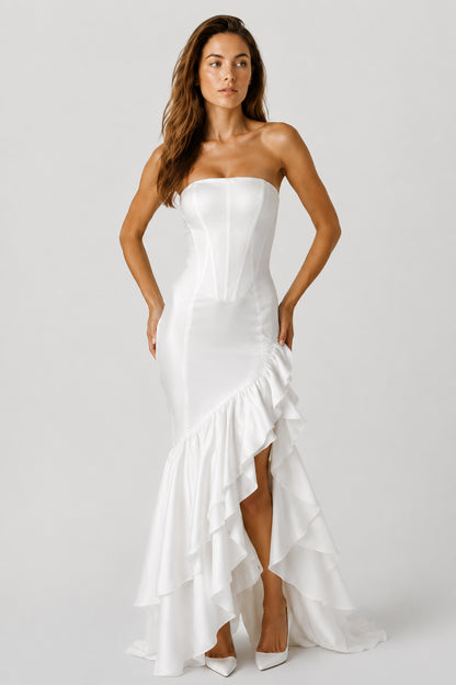 Calla Strapless Corset Maxi Dress Ivory
