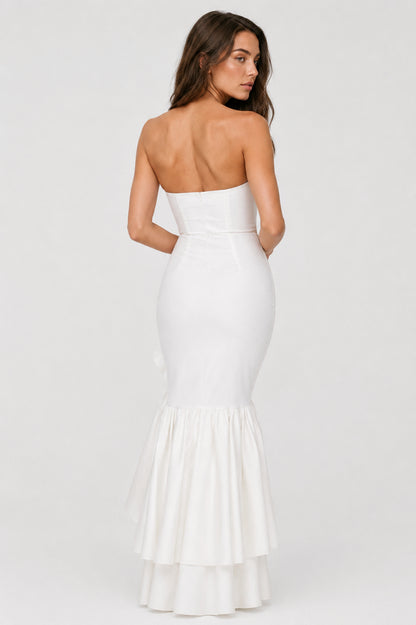 Calla Strapless Corset Maxi Dress Ivory