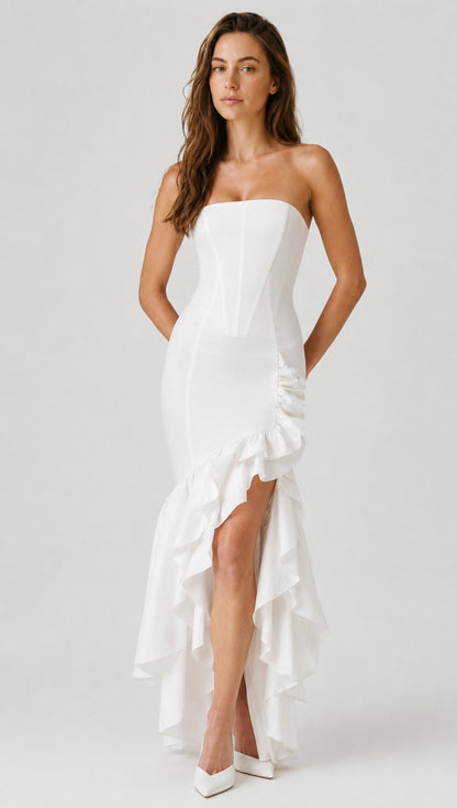 Calla Strapless Corset Maxi Dress Ivory