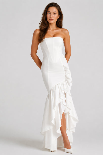 Calla Strapless Corset Maxi Dress Ivory