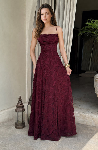 Francis Maxi Dress Cherry Lacquer