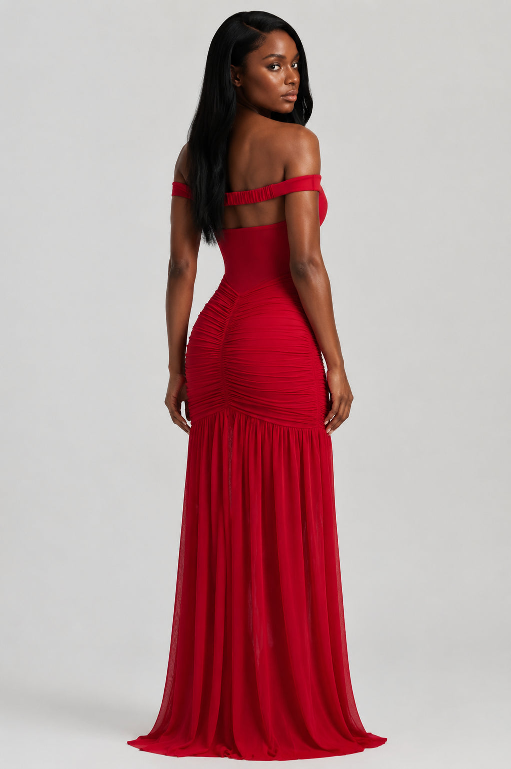 Mallorca Jersey Ruched Maxi Dress Plum