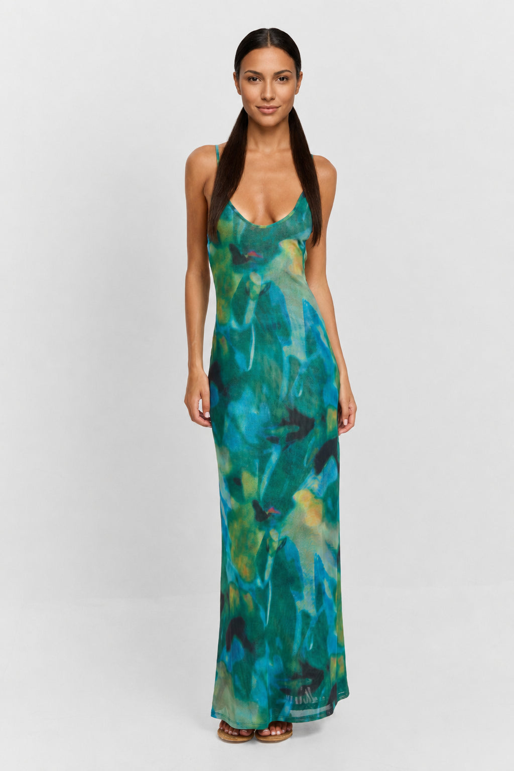 Vera Maxi Dress - Green Floral
