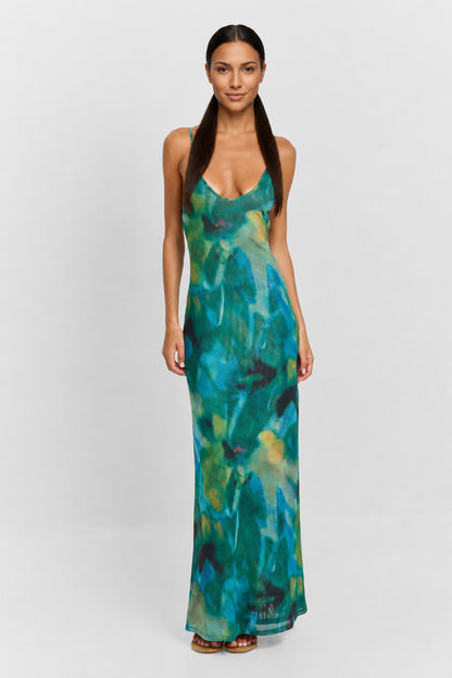 Vera Maxi Dress - Green Floral