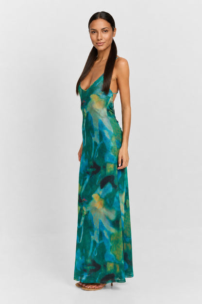 Vera Maxi Dress - Green Floral
