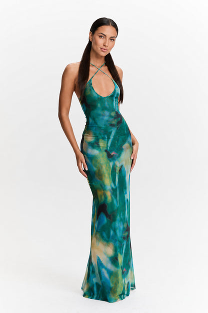 Vera Maxi Dress - Green Floral